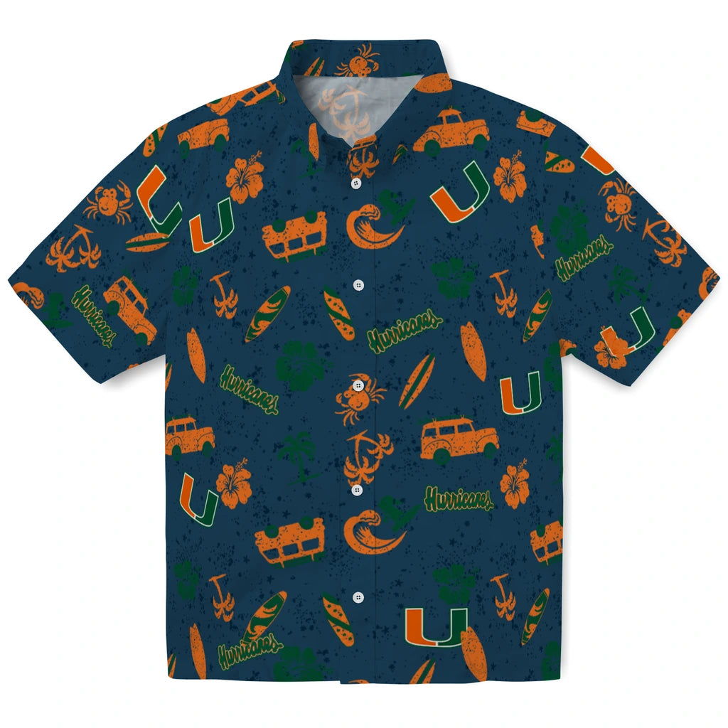 Miami Hurricanes Hawaiian Shirt - Beach Vibe | Hula Hawaiian Shirts