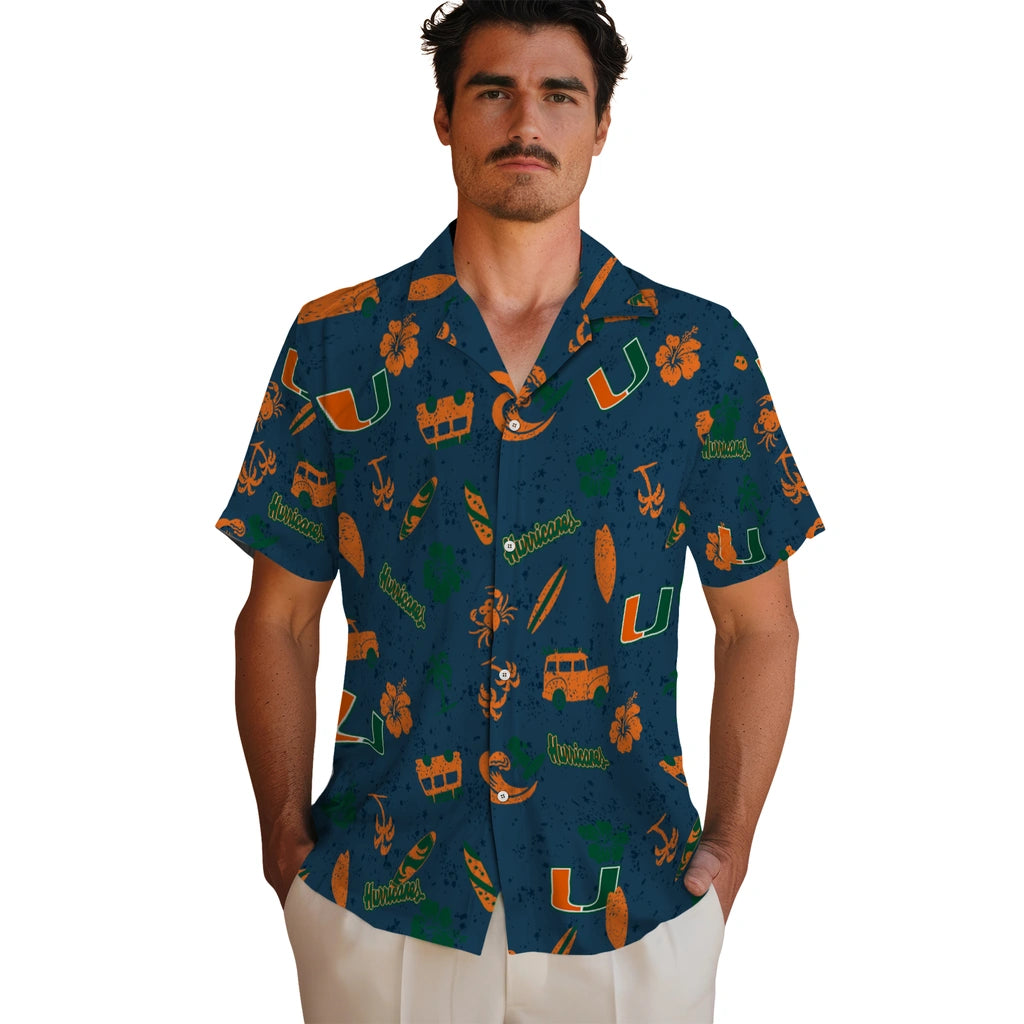 Miami Hurricanes Hawaiian Shirt - Beach Vibe | Hula Hawaiian Shirts