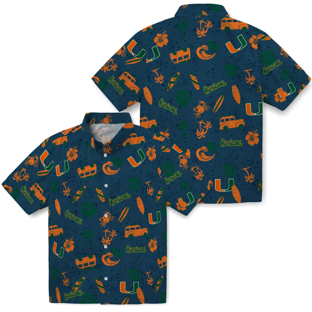 Miami Hurricanes Hawaiian Shirt - Beach Vibe | Hula Hawaiian Shirts