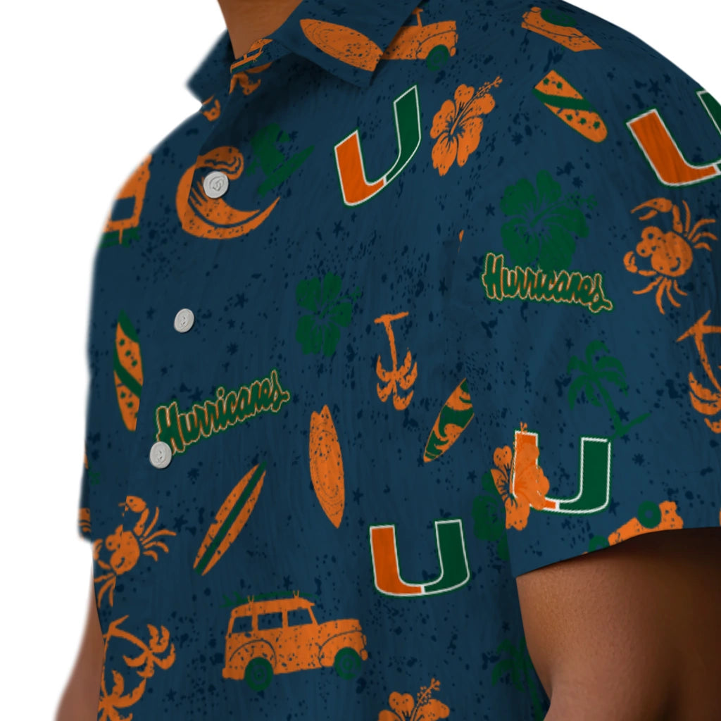 Miami Hurricanes Hawaiian Shirt - Beach Vibe | Hula Hawaiian Shirts