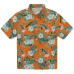 Miami Hurricanes Hawaiian Shirt - Flamingo and Hibiscus | Hula Hawaiian Shirts