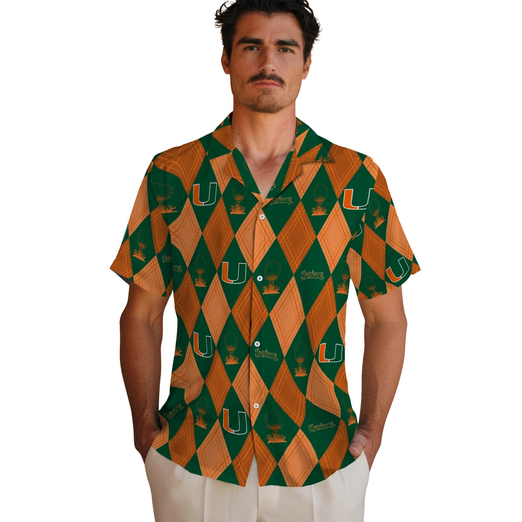Miami Hurricanes Hawaiian Shirt - Golfing Plaid | Hula Hawaiian Shirts