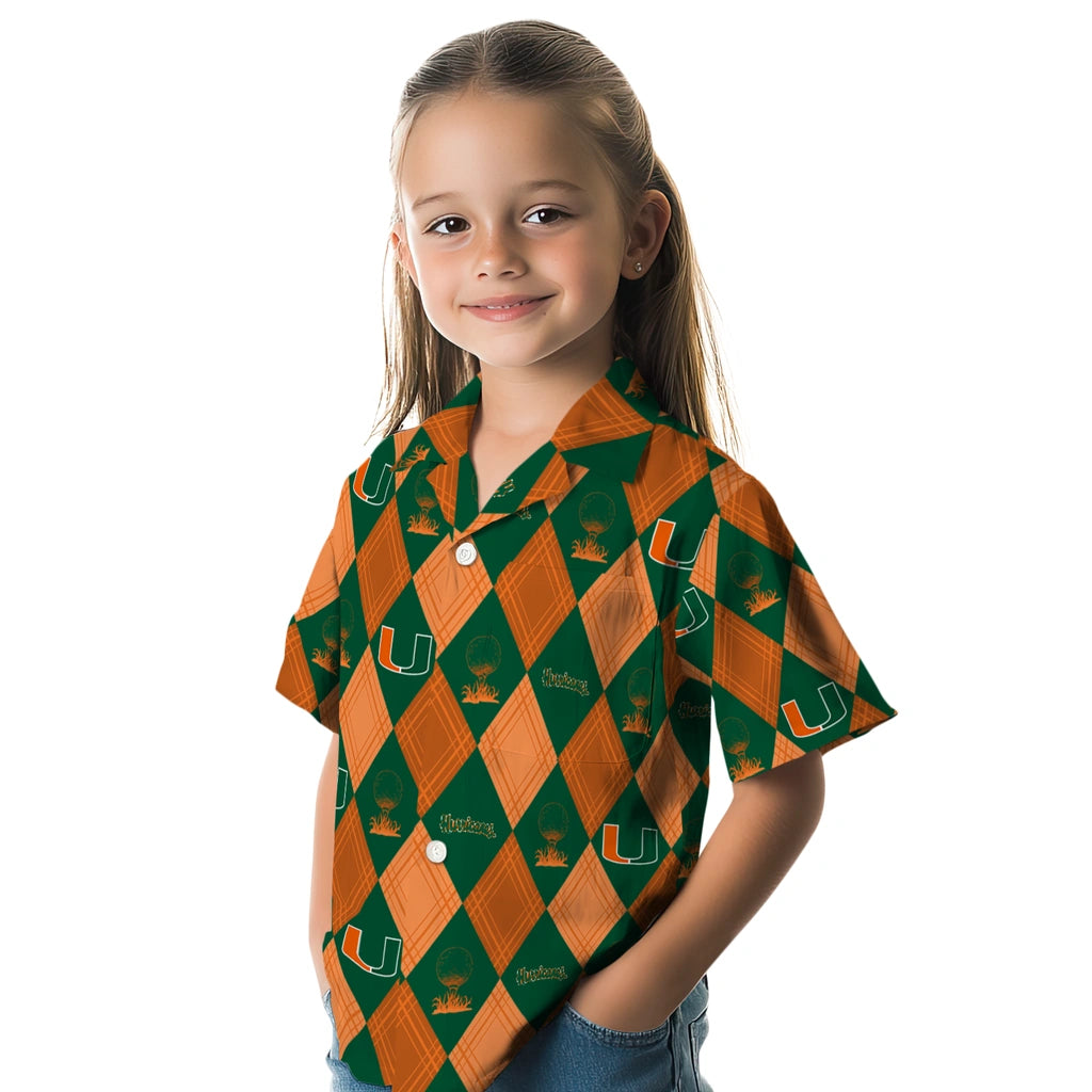 Miami Hurricanes Hawaiian Shirt - Golfing Plaid | Hula Hawaiian Shirts