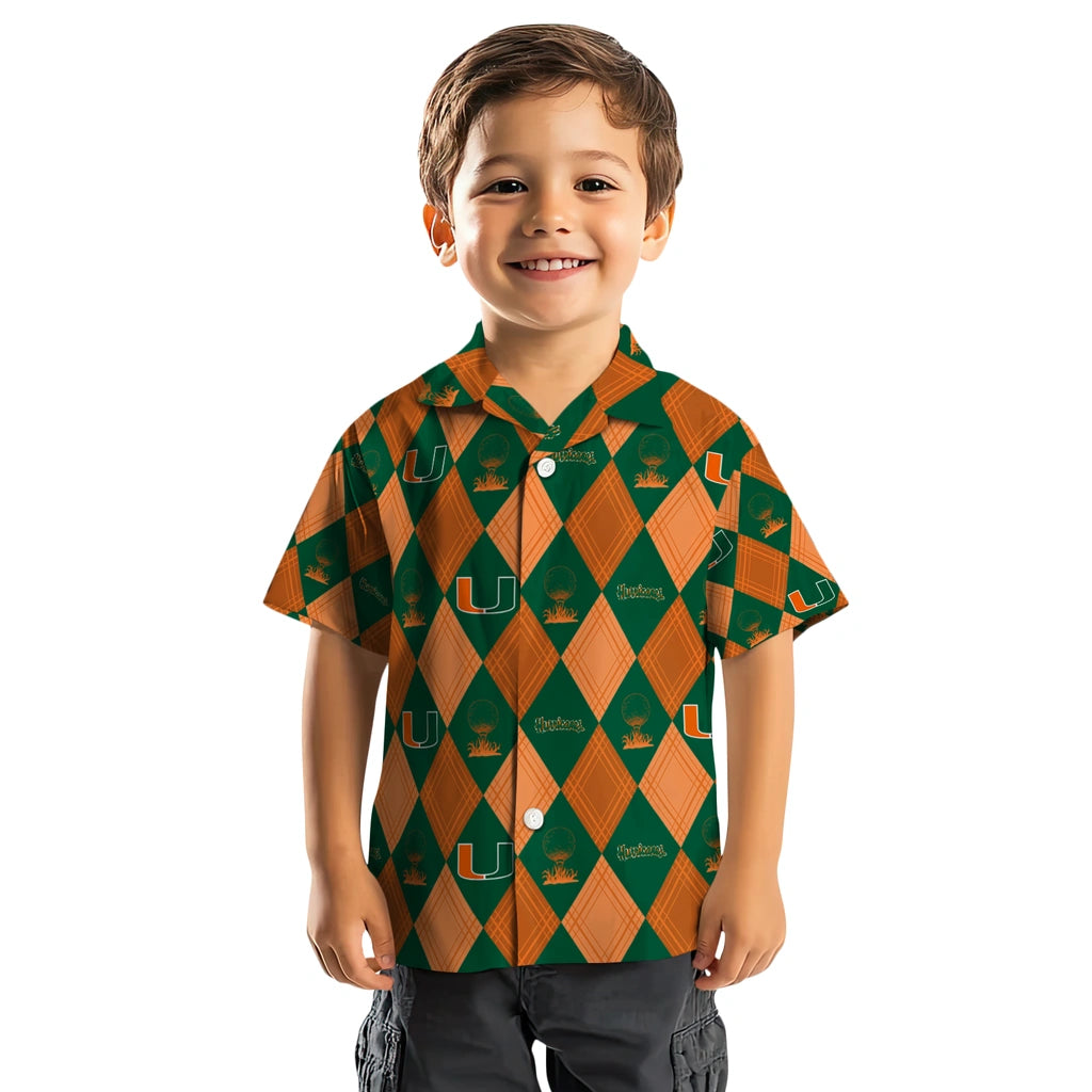 Miami Hurricanes Hawaiian Shirt - Golfing Plaid | Hula Hawaiian Shirts