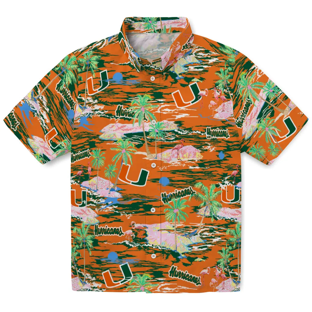Miami Hurricanes Hawaiian Shirt - Hawaii Island | Hula Hawaiian Shirts