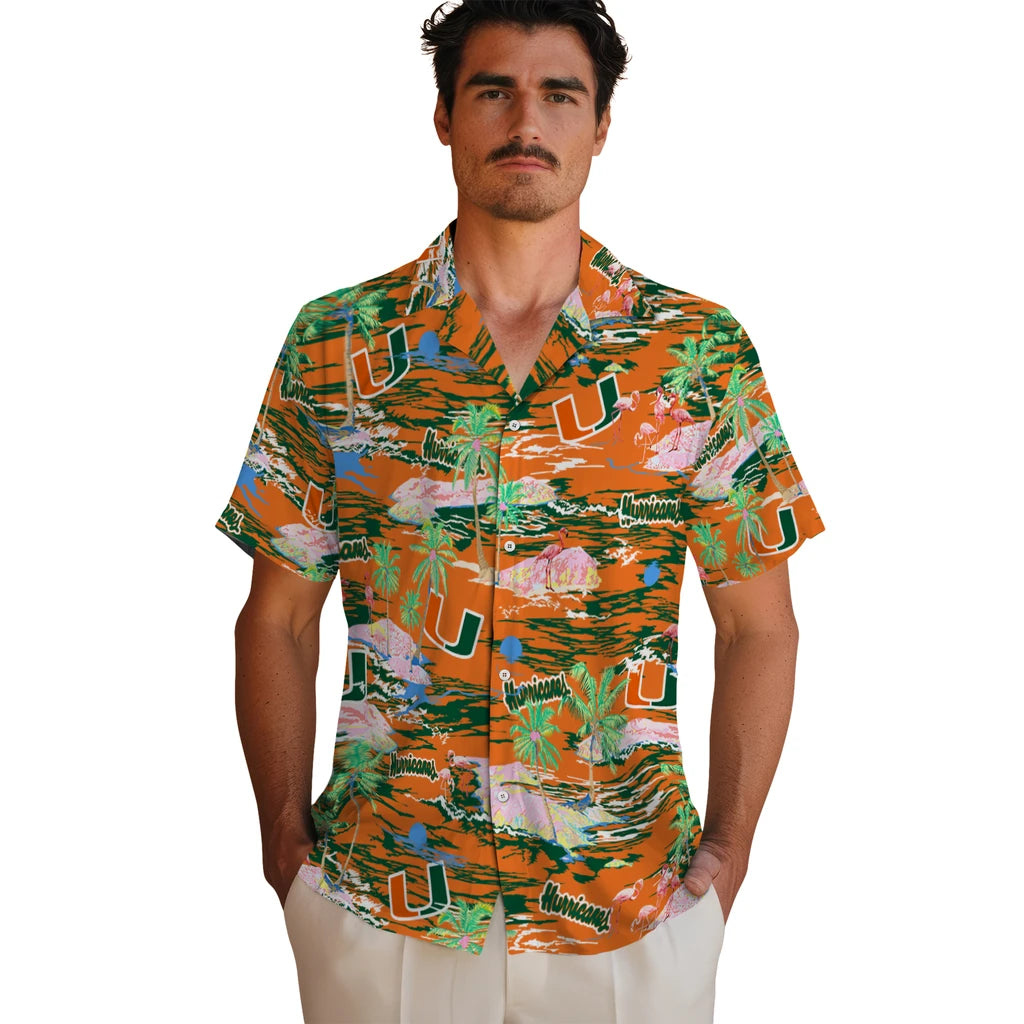Miami Hurricanes Hawaiian Shirt - Hawaii Island | Hula Hawaiian Shirts