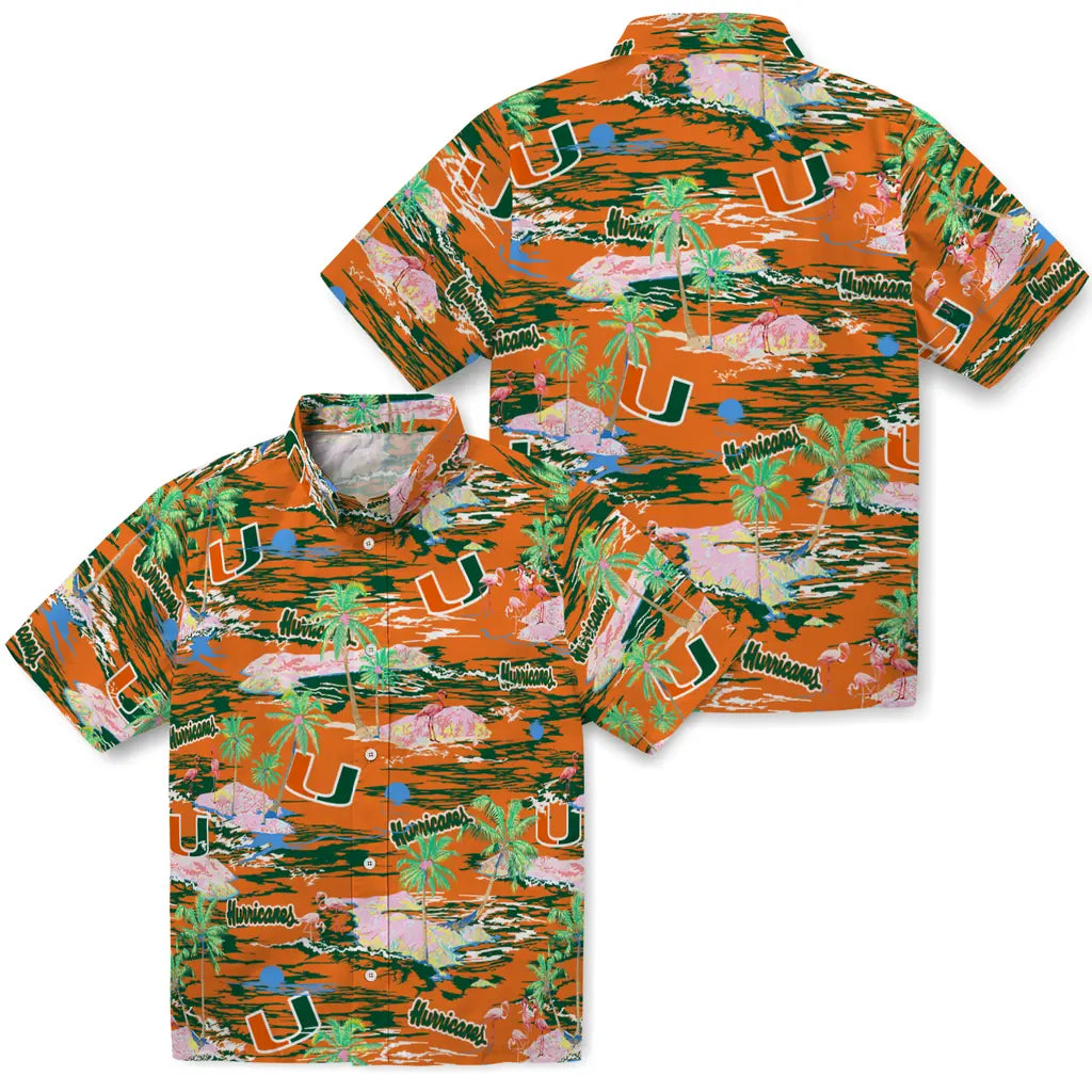 Miami Hurricanes Hawaiian Shirt - Hawaii Island | Hula Hawaiian Shirts