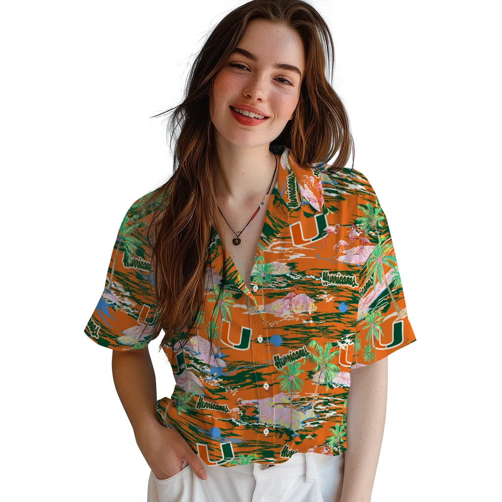 Miami Hurricanes Hawaiian Shirt - Hawaii Island | Hula Hawaiian Shirts