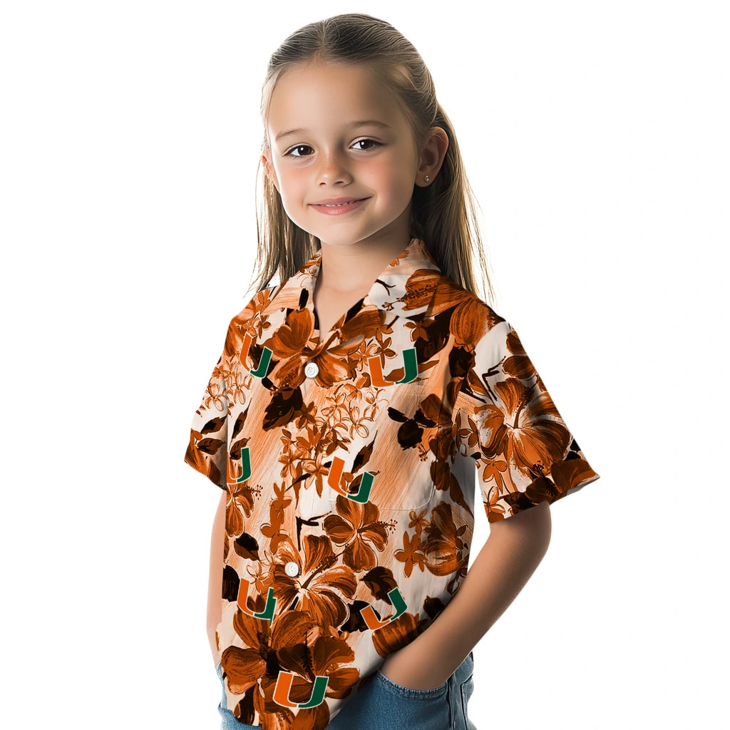Miami Hurricanes Hawaiian Shirt - Hibiscus Arrangement | Hula Hawaiian Shirts