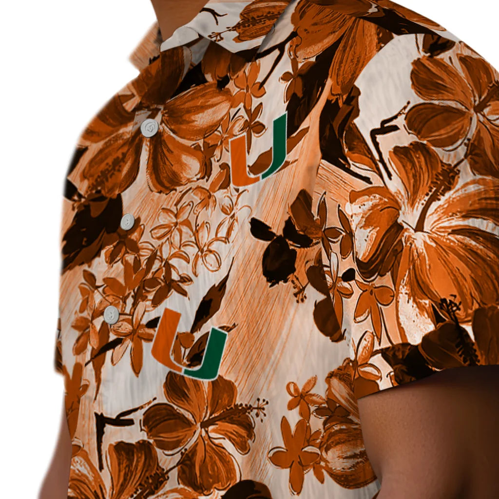 Miami Hurricanes Hawaiian Shirt - Hibiscus Arrangement | Hula Hawaiian Shirts