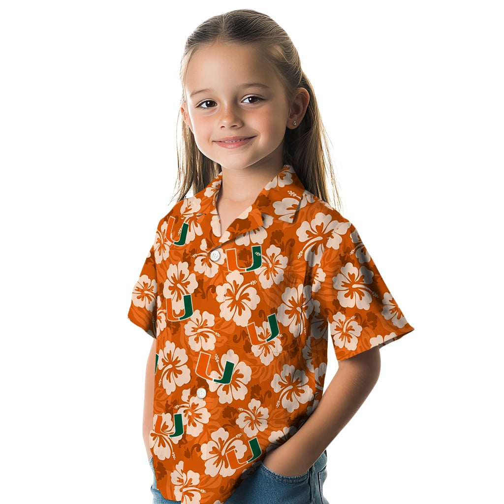 Miami Hurricanes Hawaiian Shirt - Hibiscus Cluster | Hula Hawaiian Shirts