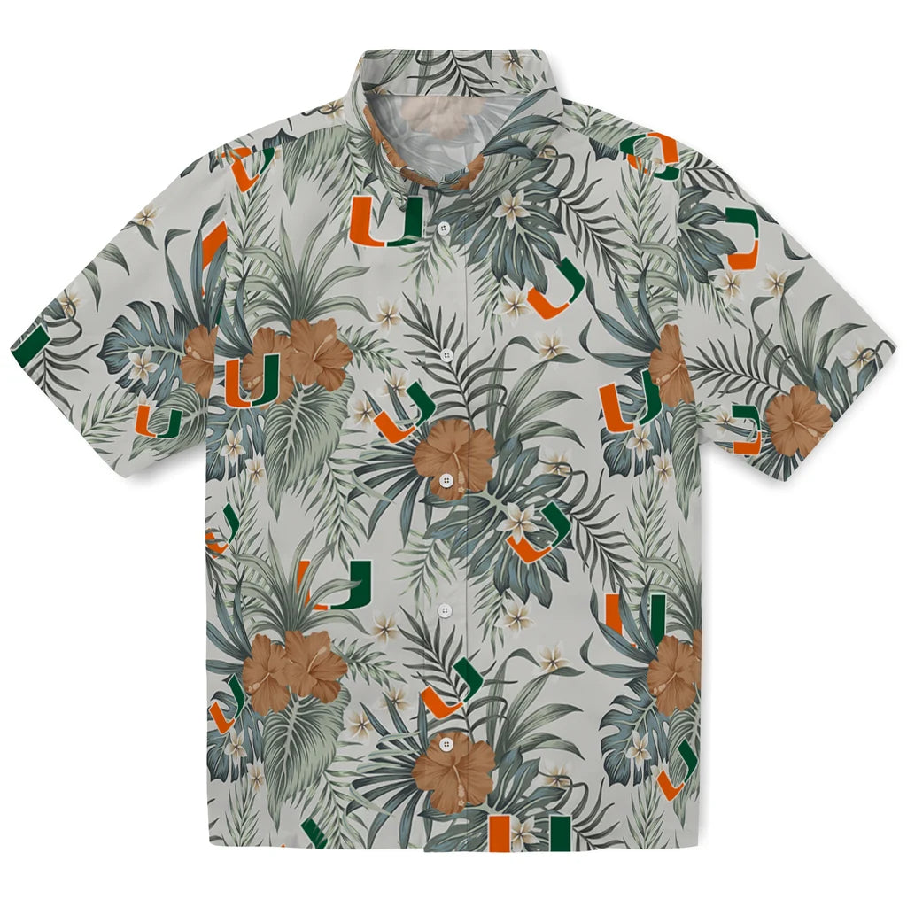Miami Hurricanes Hawaiian Shirt - Hibiscus Designs | Hula Hawaiian Shirts