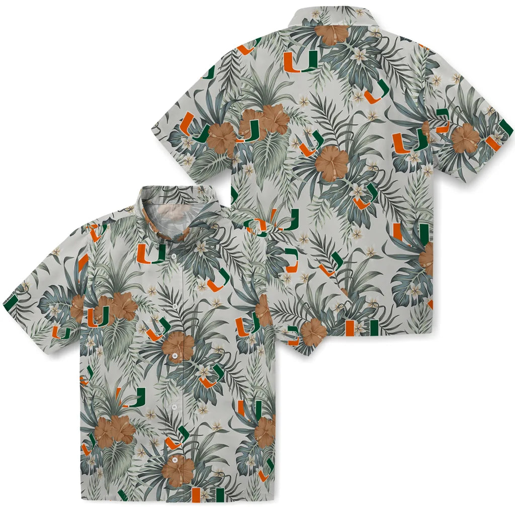 Miami Hurricanes Hawaiian Shirt - Hibiscus Designs | Hula Hawaiian Shirts