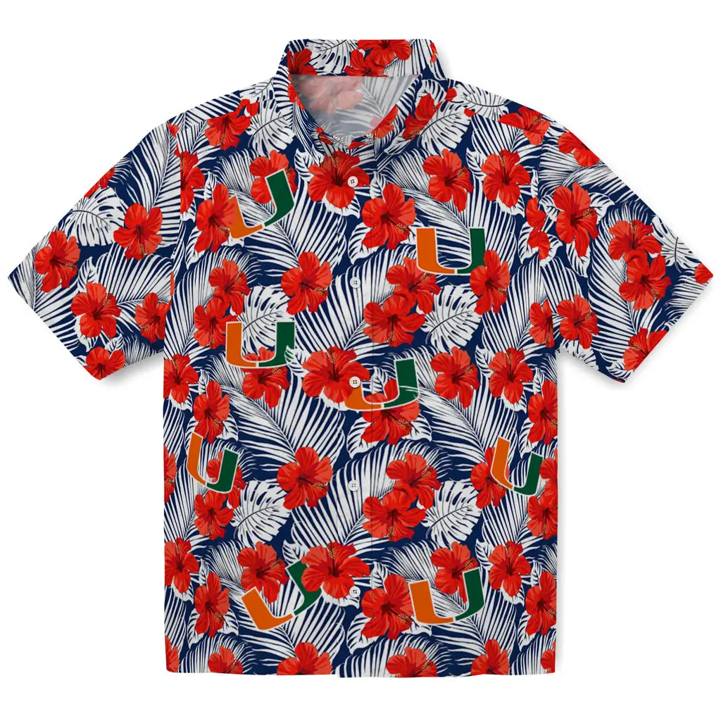 Miami Hurricanes Hawaiian Shirt - Hibiscus Fiesta | Hula Hawaiian Shirts