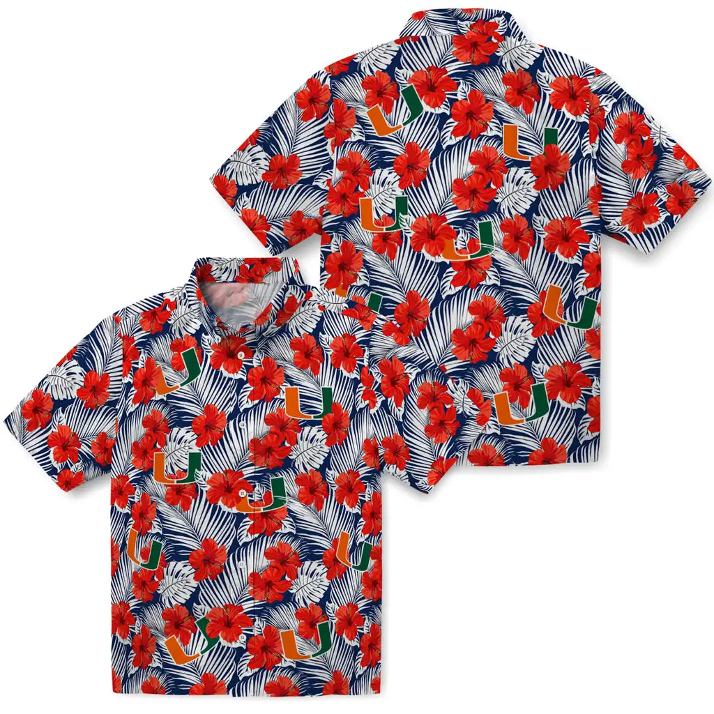 Miami Hurricanes Hawaiian Shirt - Hibiscus Fiesta | Hula Hawaiian Shirts