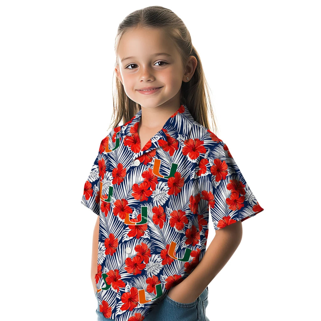 Miami Hurricanes Hawaiian Shirt - Hibiscus Fiesta | Hula Hawaiian Shirts