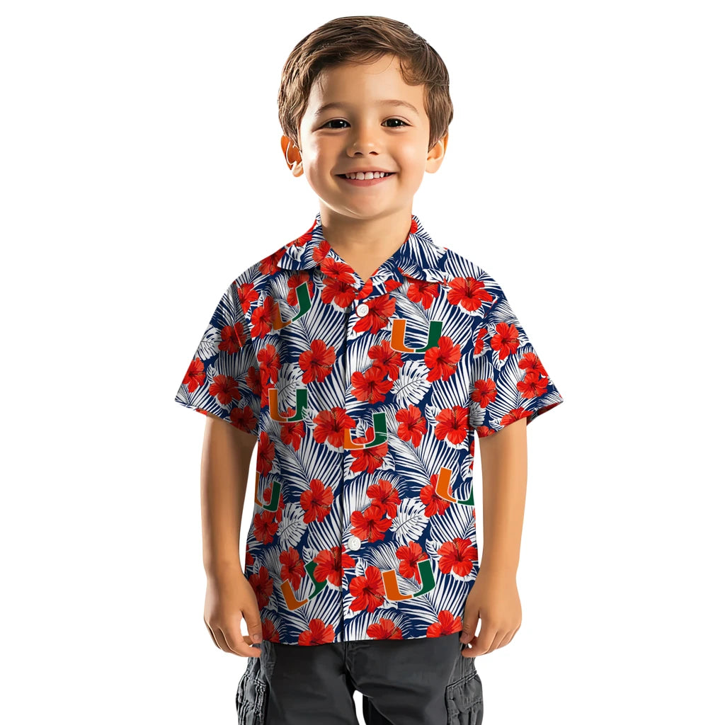 Miami Hurricanes Hawaiian Shirt - Hibiscus Fiesta | Hula Hawaiian Shirts