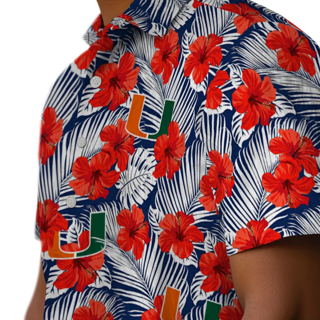 Miami Hurricanes Hawaiian Shirt - Hibiscus Fiesta | Hula Hawaiian Shirts
