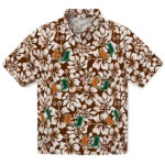 Miami Hurricanes Hawaiian Shirt - Hibiscus Motif | Hula Hawaiian Shirts