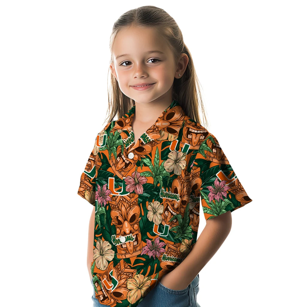 Miami Hurricanes Hawaiian Shirt - Hibiscus Tiki Jungle | Hula Hawaiian Shirts