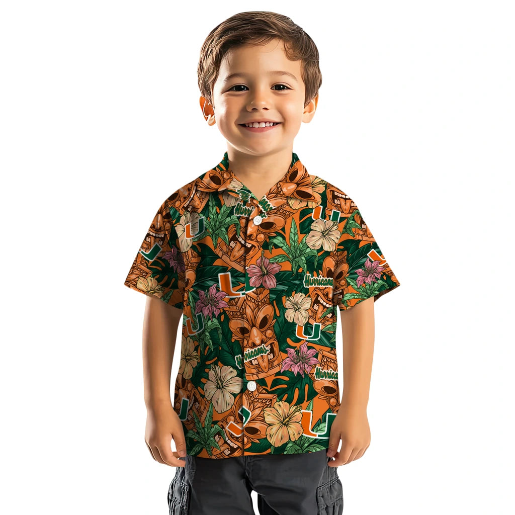 Miami Hurricanes Hawaiian Shirt - Hibiscus Tiki Jungle | Hula Hawaiian Shirts