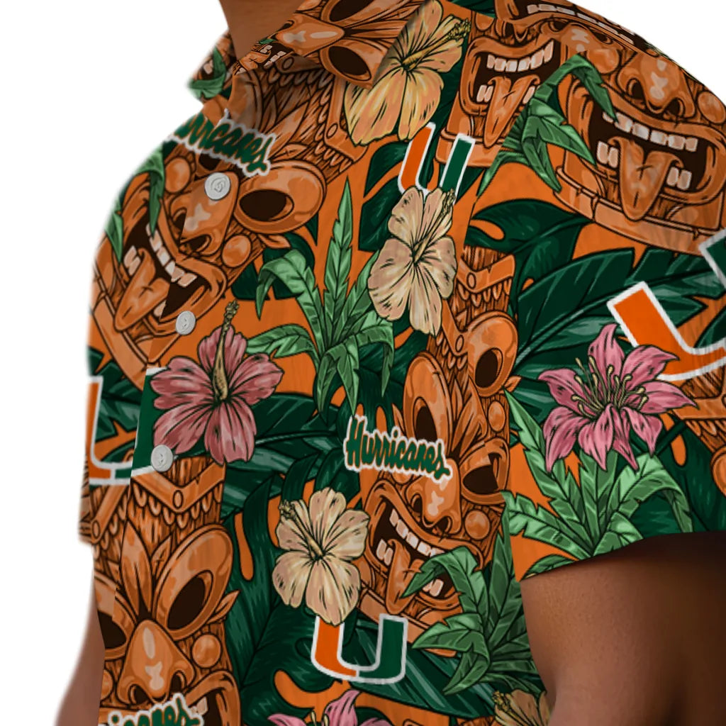 Miami Hurricanes Hawaiian Shirt - Hibiscus Tiki Jungle | Hula Hawaiian Shirts