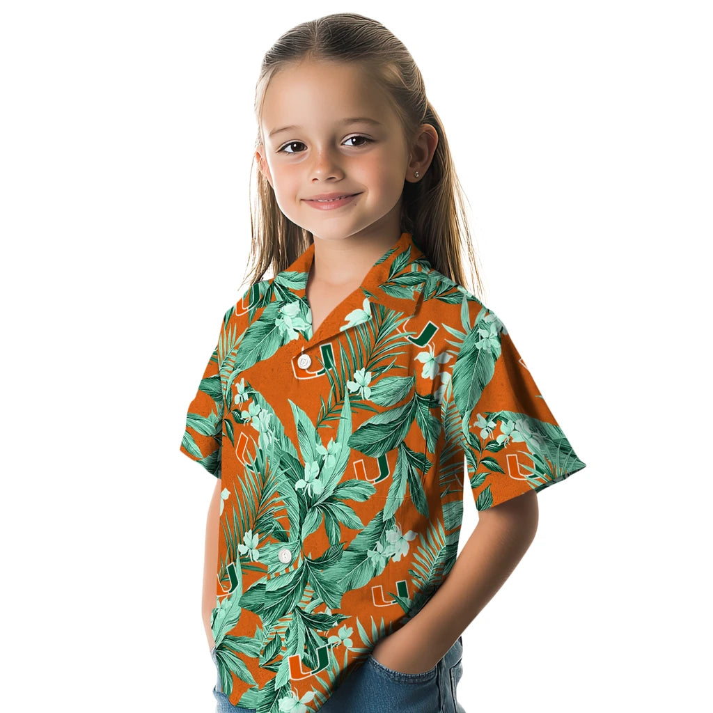 Miami Hurricanes Hawaiian Shirt - Palm Leaves | Hula Hawaiian Shirts