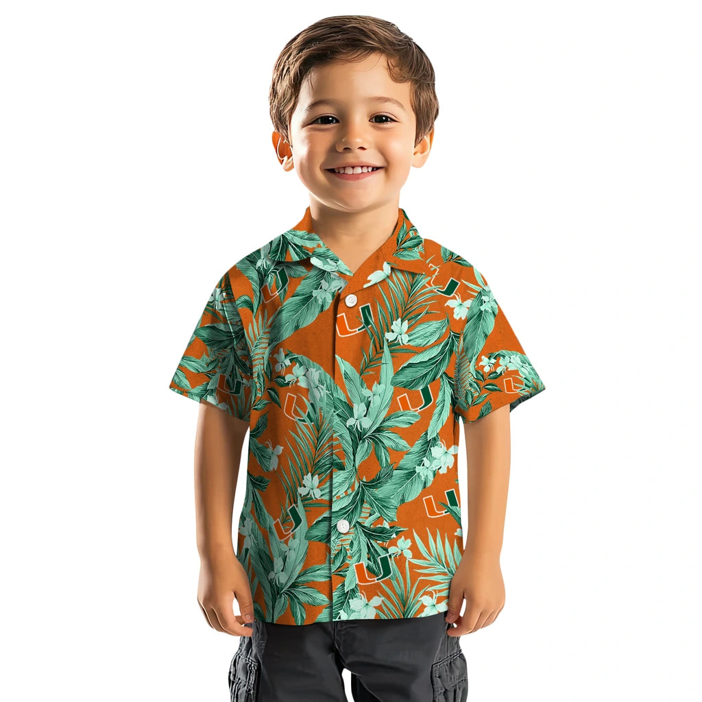 Miami Hurricanes Hawaiian Shirt - Palm Leaves | Hula Hawaiian Shirts
