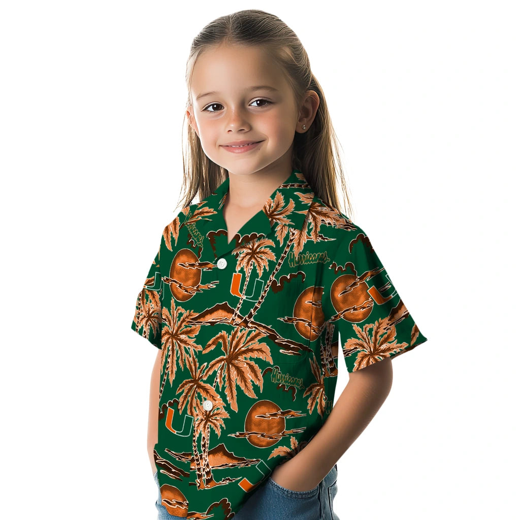 Miami Hurricanes Hawaiian Shirt - Palm Sunset | Hula Hawaiian Shirts