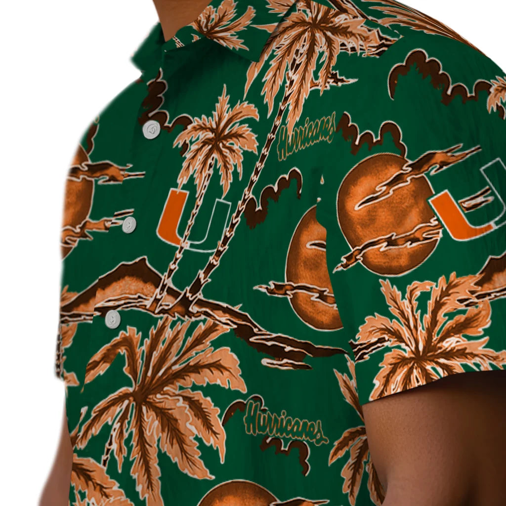 Miami Hurricanes Hawaiian Shirt - Palm Sunset | Hula Hawaiian Shirts