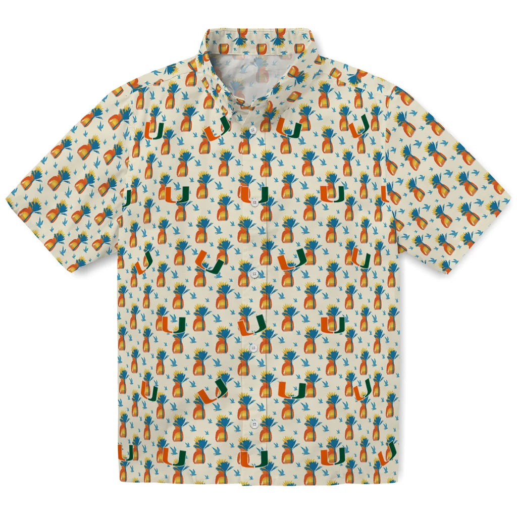 Miami Hurricanes Hawaiian Shirt - Pineapple Delight | Hula Hawaiian Shirts