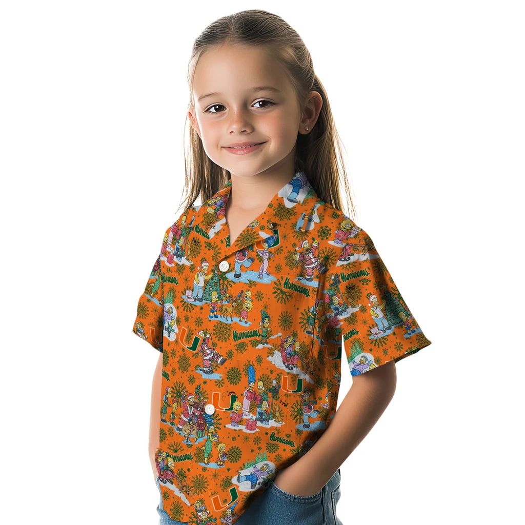 Miami Hurricanes Hawaiian Shirt - Simpsons Christmas | Hula Hawaiian Shirts