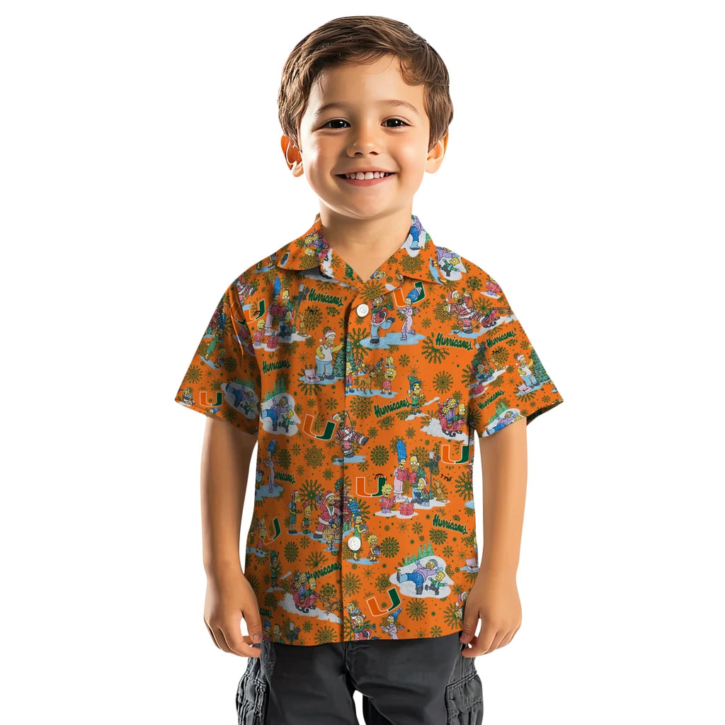 Miami Hurricanes Hawaiian Shirt - Simpsons Christmas | Hula Hawaiian Shirts