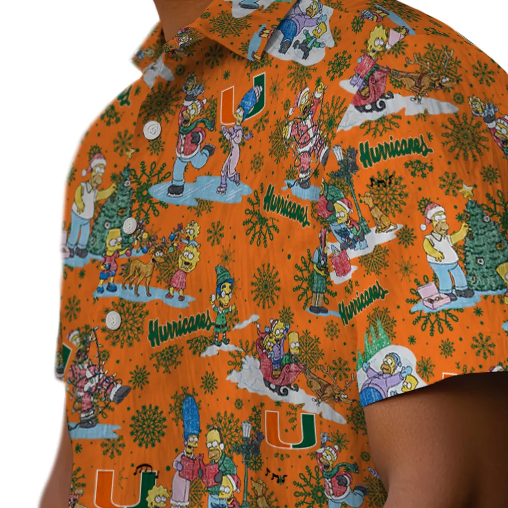 Miami Hurricanes Hawaiian Shirt - Simpsons Christmas | Hula Hawaiian Shirts