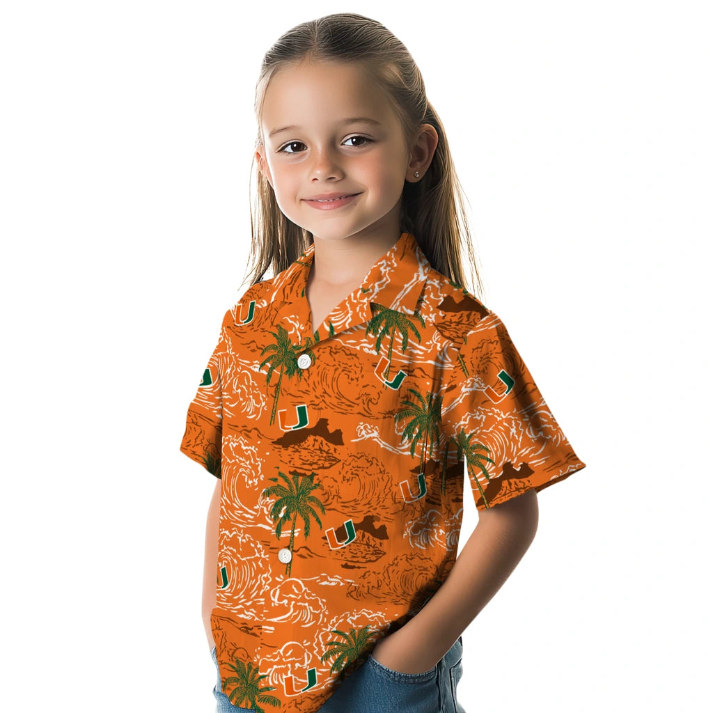 Miami Hurricanes Hawaiian Shirt - Wave Palm | Hula Hawaiian Shirts