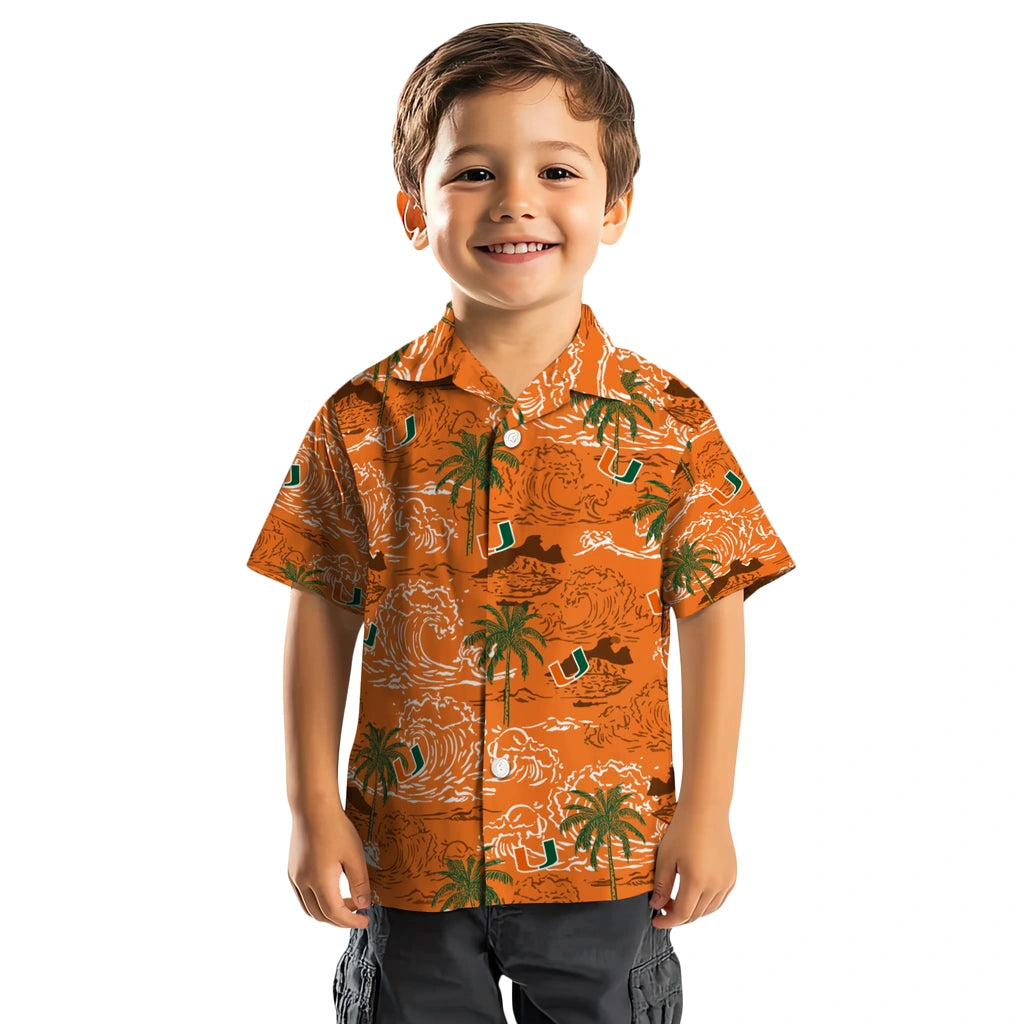 Miami Hurricanes Hawaiian Shirt - Wave Palm | Hula Hawaiian Shirts