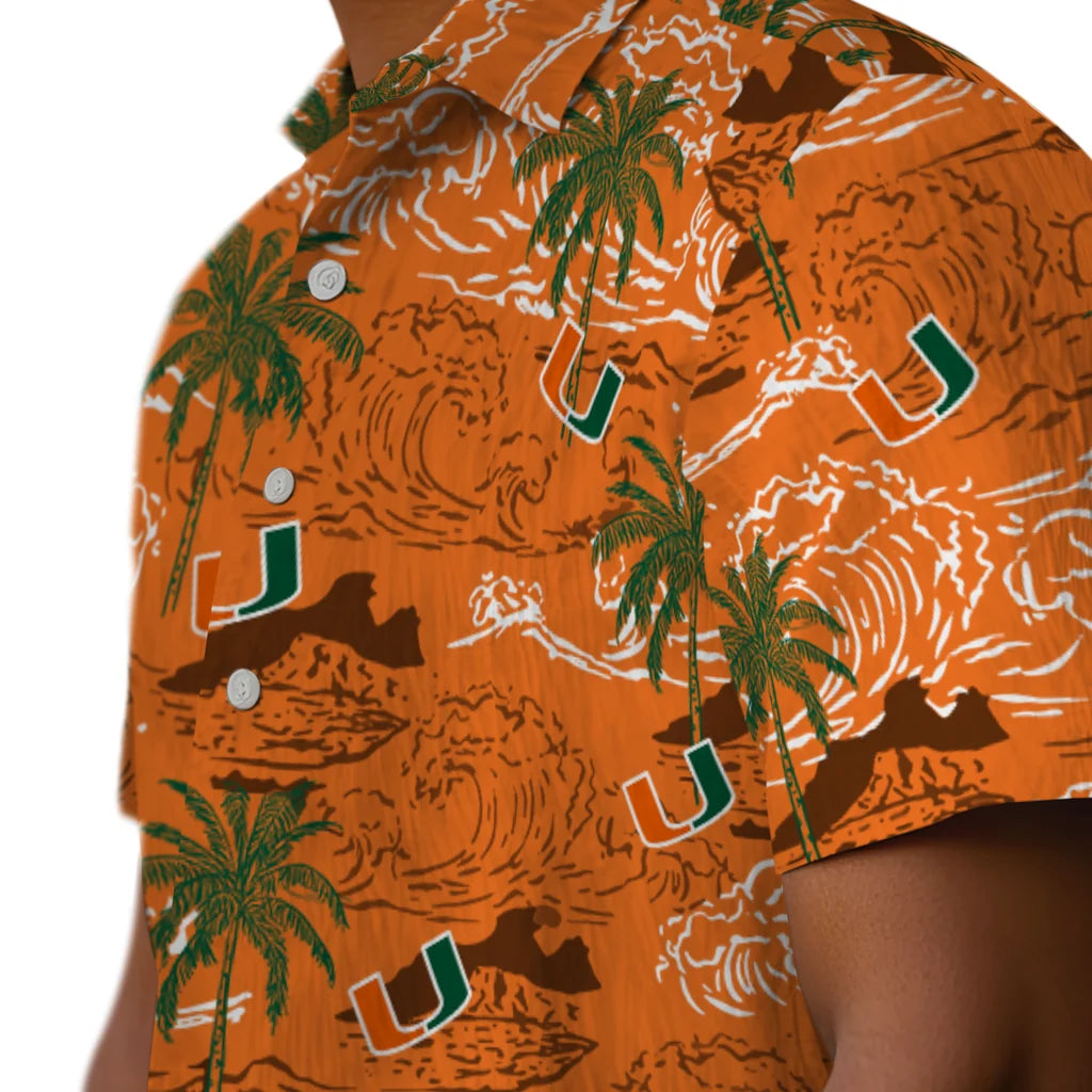 Miami Hurricanes Hawaiian Shirt - Wave Palm | Hula Hawaiian Shirts