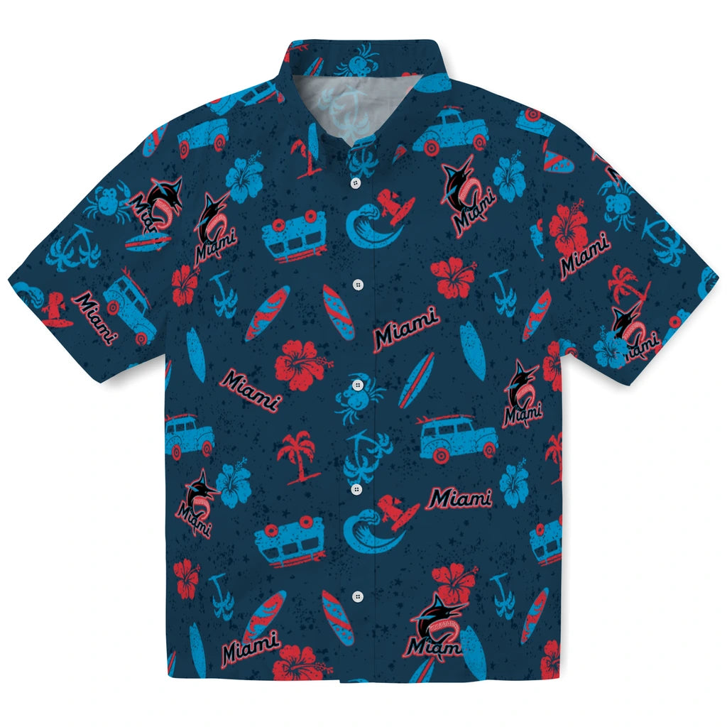 Miami Marlins Hawaiian Shirt - Beach Vibe | Hula Hawaiian Shirts