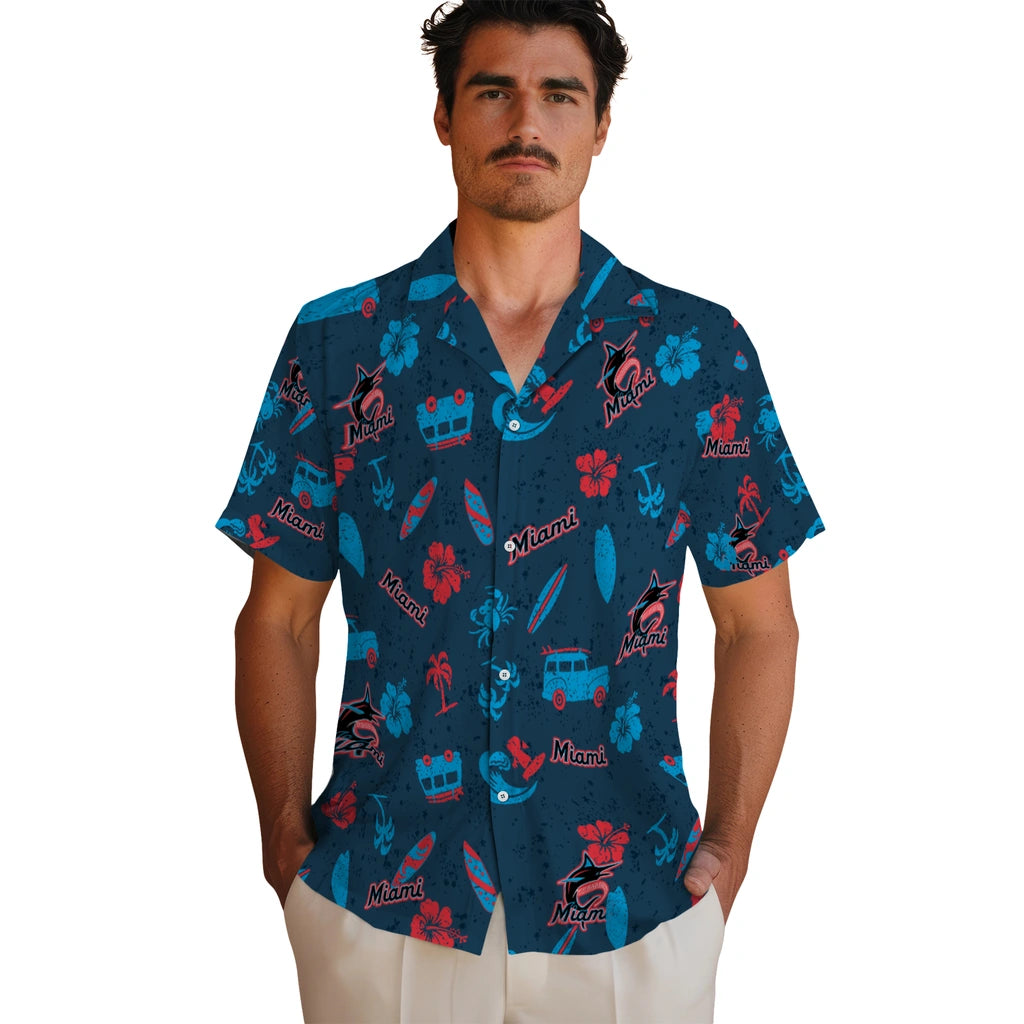 Miami Marlins Hawaiian Shirt - Beach Vibe | Hula Hawaiian Shirts