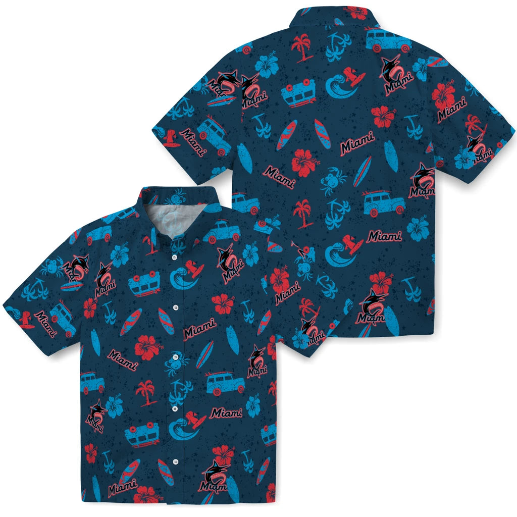 Miami Marlins Hawaiian Shirt - Beach Vibe | Hula Hawaiian Shirts