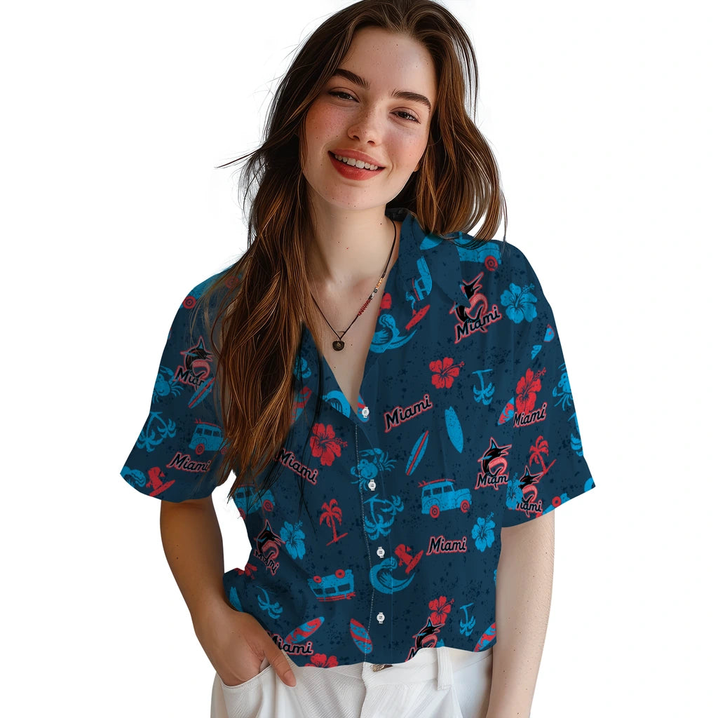 Miami Marlins Hawaiian Shirt - Beach Vibe | Hula Hawaiian Shirts