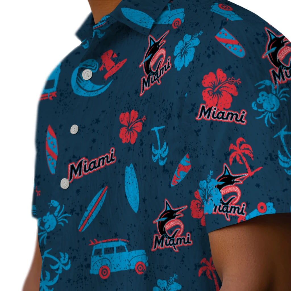 Miami Marlins Hawaiian Shirt - Beach Vibe | Hula Hawaiian Shirts