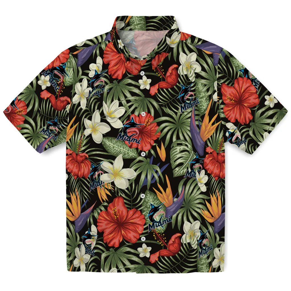 Miami Marlins Hawaiian Shirt - Hawaii Floral Hibiscus | Hula Hawaiian Shirts