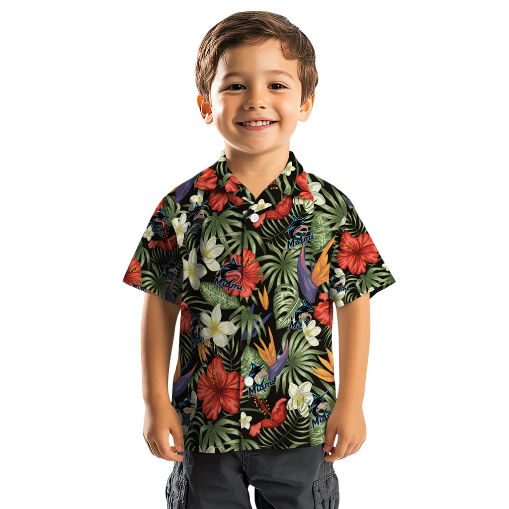 Miami Marlins Hawaiian Shirt - Hawaii Floral Hibiscus | Hula Hawaiian Shirts