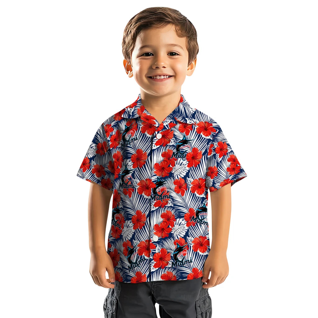 Miami Marlins Hawaiian Shirt - Hibiscus Fiesta | Hula Hawaiian Shirts