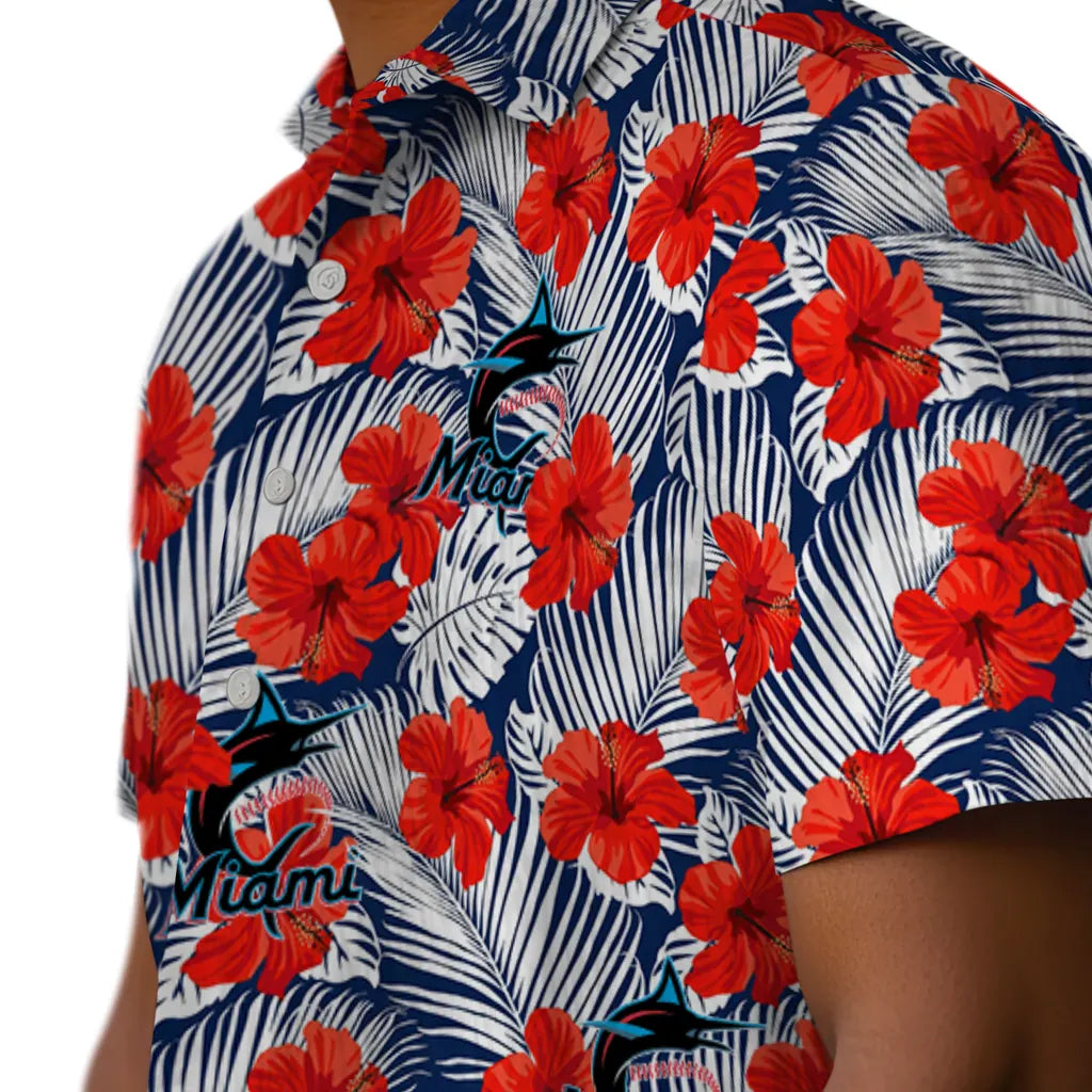 Miami Marlins Hawaiian Shirt - Hibiscus Fiesta | Hula Hawaiian Shirts