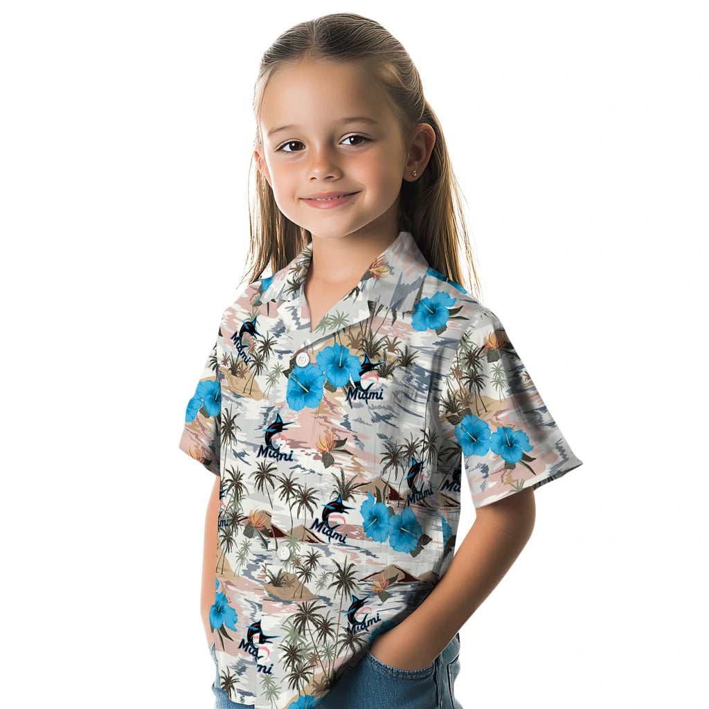 Miami Marlins Hawaiian Shirt - Hibiscus Seaside | Hula Hawaiian Shirts