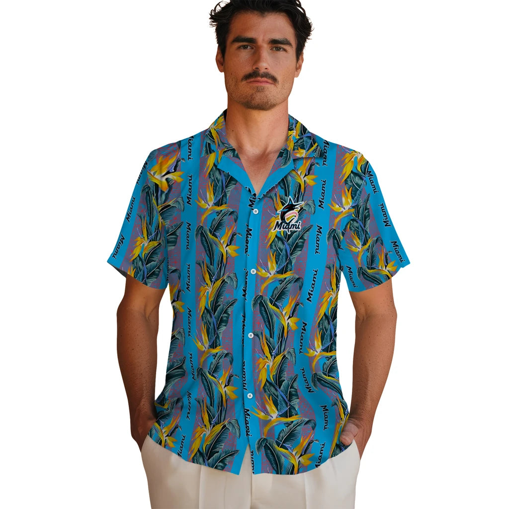Miami Marlins Hawaiian Shirt - Paradise Vines | Hula Hawaiian Shirts