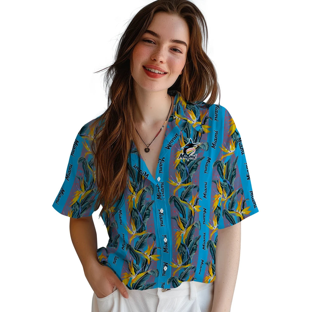Miami Marlins Hawaiian Shirt - Paradise Vines | Hula Hawaiian Shirts