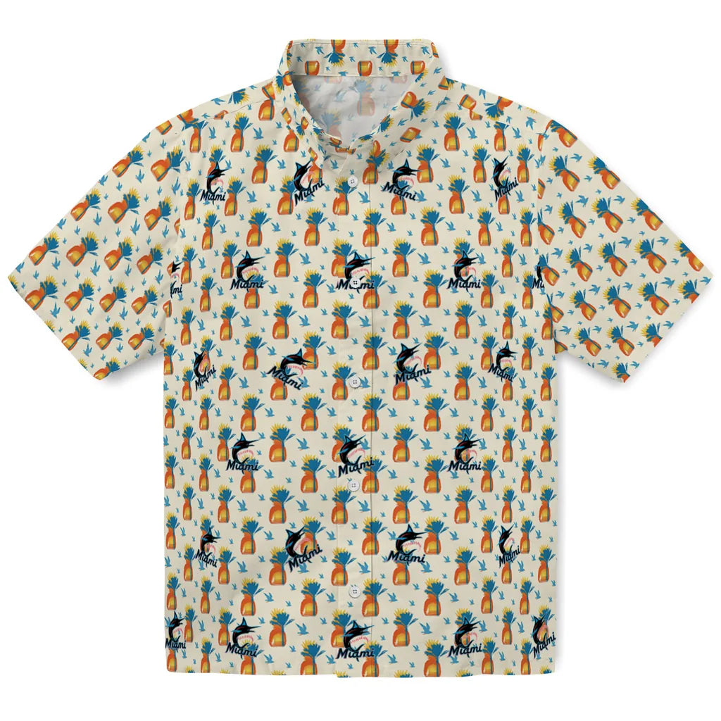 Miami Marlins Hawaiian Shirt - Pineapple Delight | Hula Hawaiian Shirts